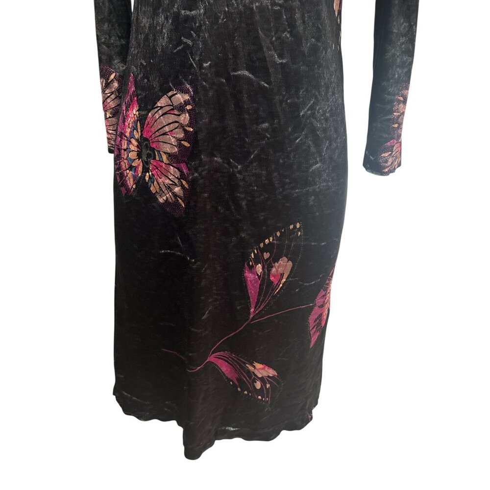 Diana Bentalls Vintage Velvet Butterfly Dress — Size 12 / M | Whimsy Goth, Y2K B - Picture 6 of 13